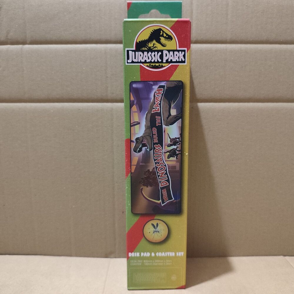 Jurassic Park XL Desk Pad and Coaster Set When Dinosaurs Ruled The Earth